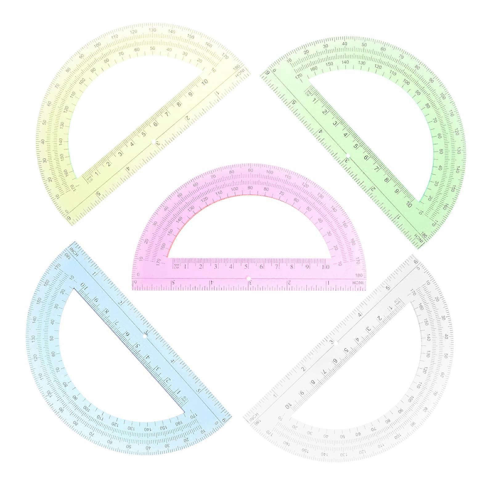 5 Pcs Multi-functional Portable Small Protractor Child
