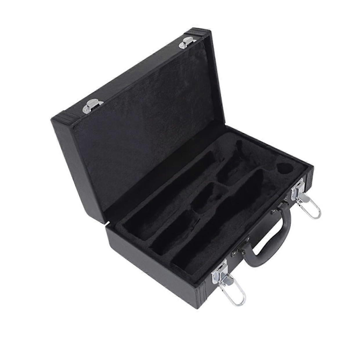 Clarinet Hard Shell Case with Compact Flat Profile and Secure Accessory Storage