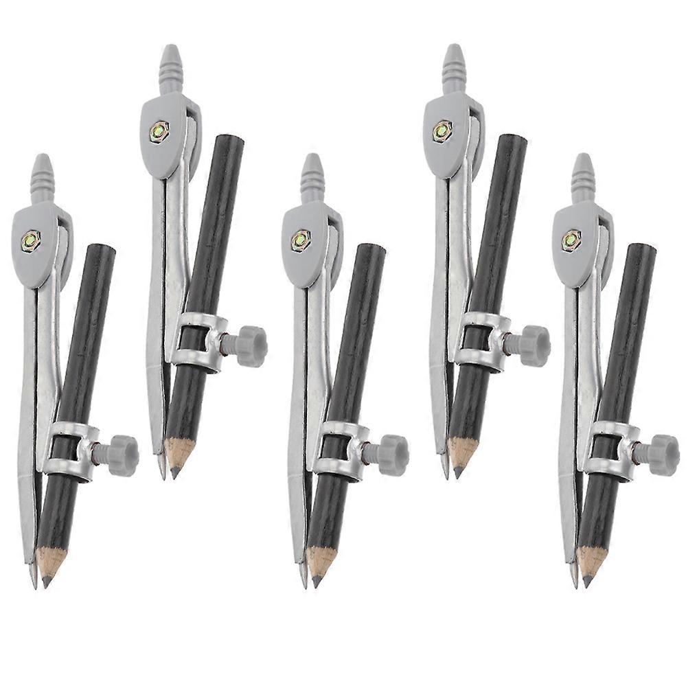 5Pcs Math Compass Drafting Tools Geometry Circle Drawing Compass for School