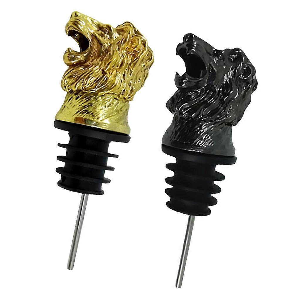 Creative Lion Head Shape Caps for 2Pcs Alloy Pourer Use