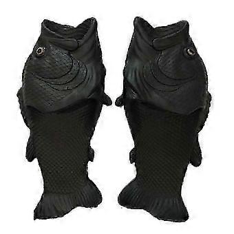 Chinelo de dedo antiderrapante com estampa de peixe, ideal para uso interno e externo.
