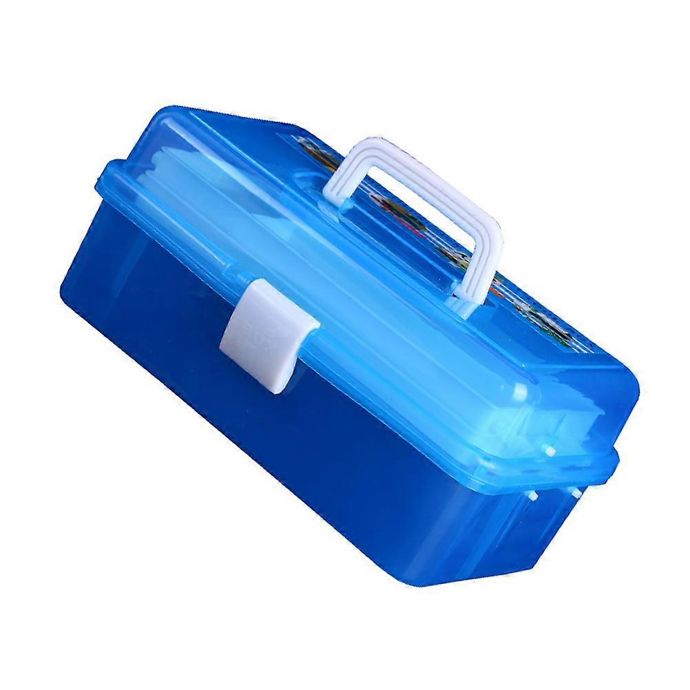 Coffret professionnel d'outils pour manucure, bleu, trois compartiments