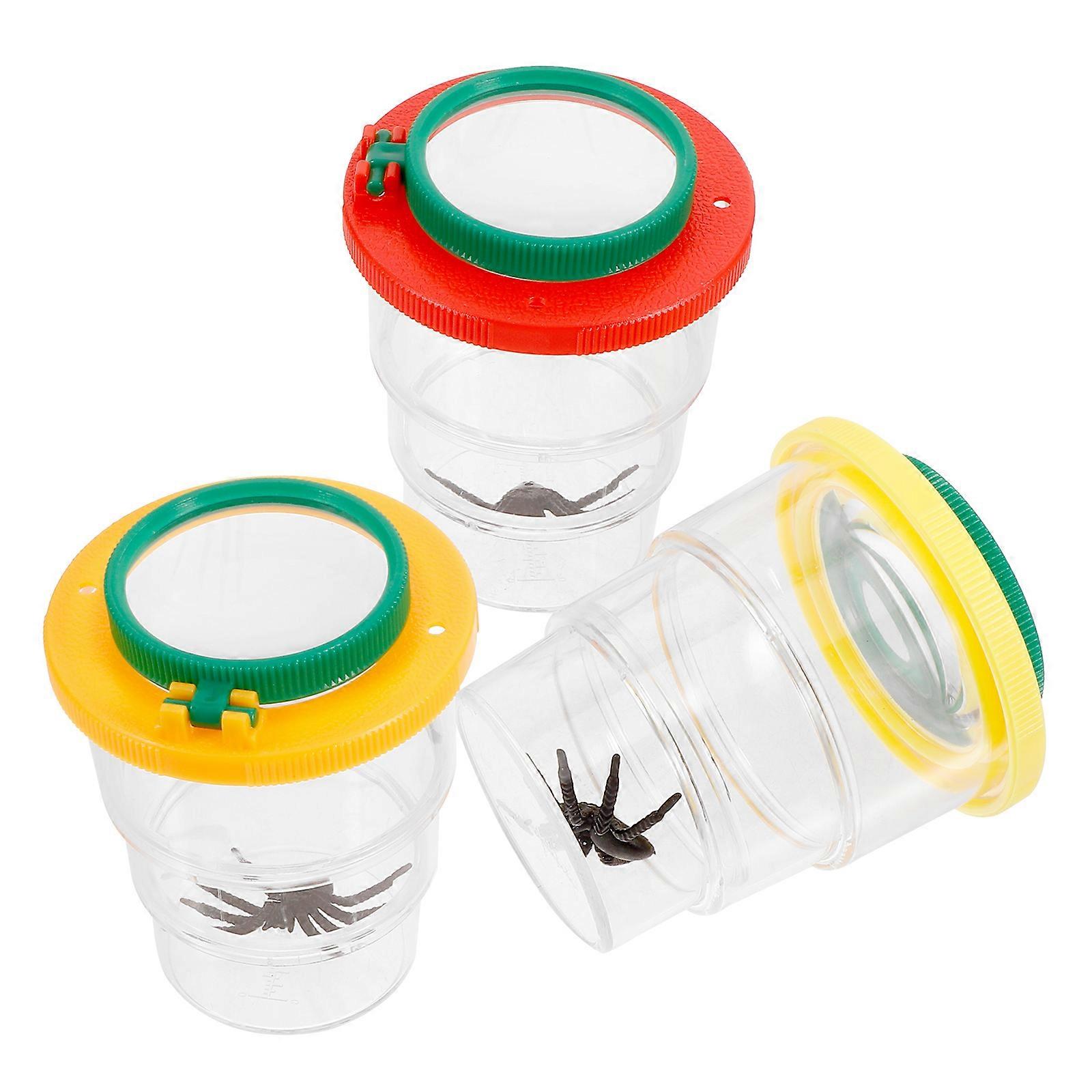Assorted Color Insect Magnifier Box for Learning 3Pcs Portable Container