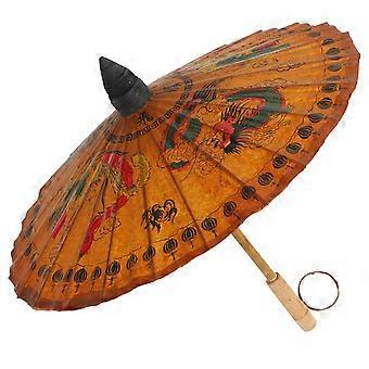 Brown Classic Oiled Paper Umbrella for Dancing Use 1Pcs Handmade Performance Prop