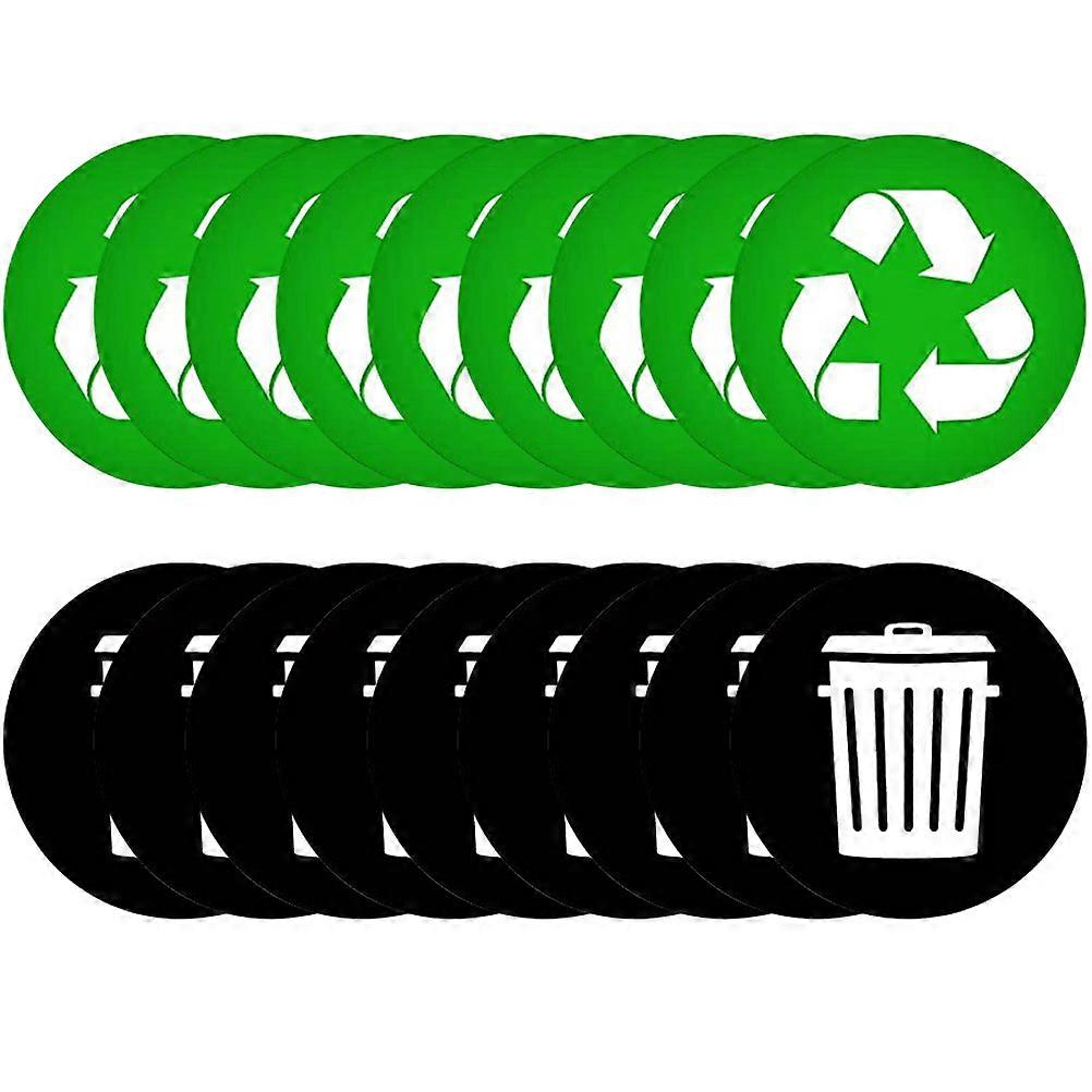 Trash Can Sticker for Recycling Function Waste Sorting 1Set PVC Material