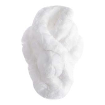 Quente Mantendo Inverno Moda Faux Rabbit Fur Anel Cachecol Cachecol de pelúcia para mulheres meninas (branco)