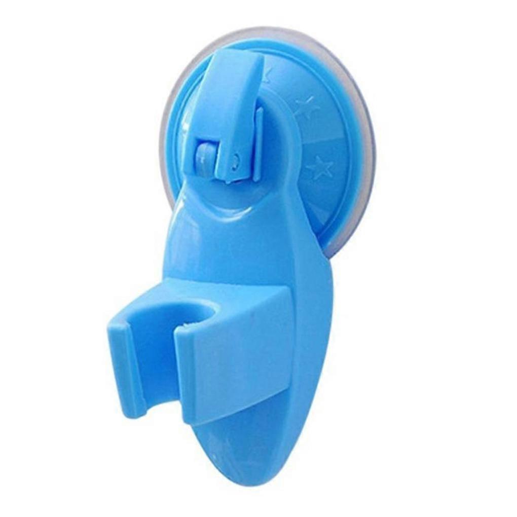 Adjustable Bathroom Holder Plastic Suction Cup Wall Mount Shower Movable Fixed Bracket - Blue