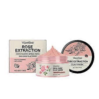 Rose Cleansing Clay Mask, Deep Pore Cleansing, Purifies, Refines, Moisturizes Facial Skin with Kaolin & Bentonite