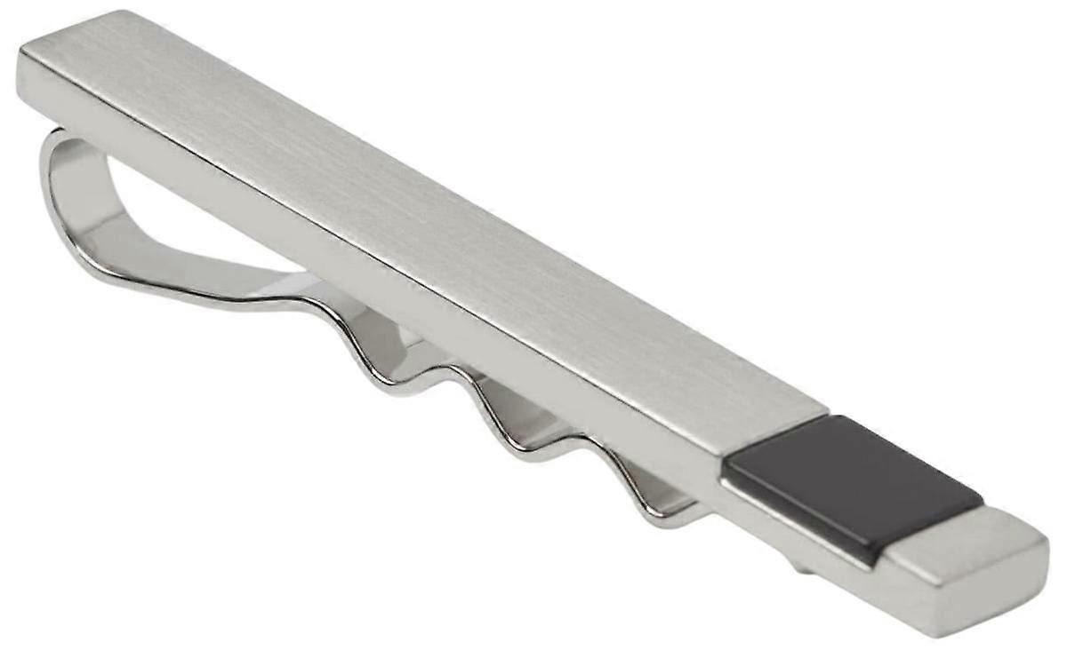 Simon Carter Onyx Brushed Tie Slide - Silver/Black