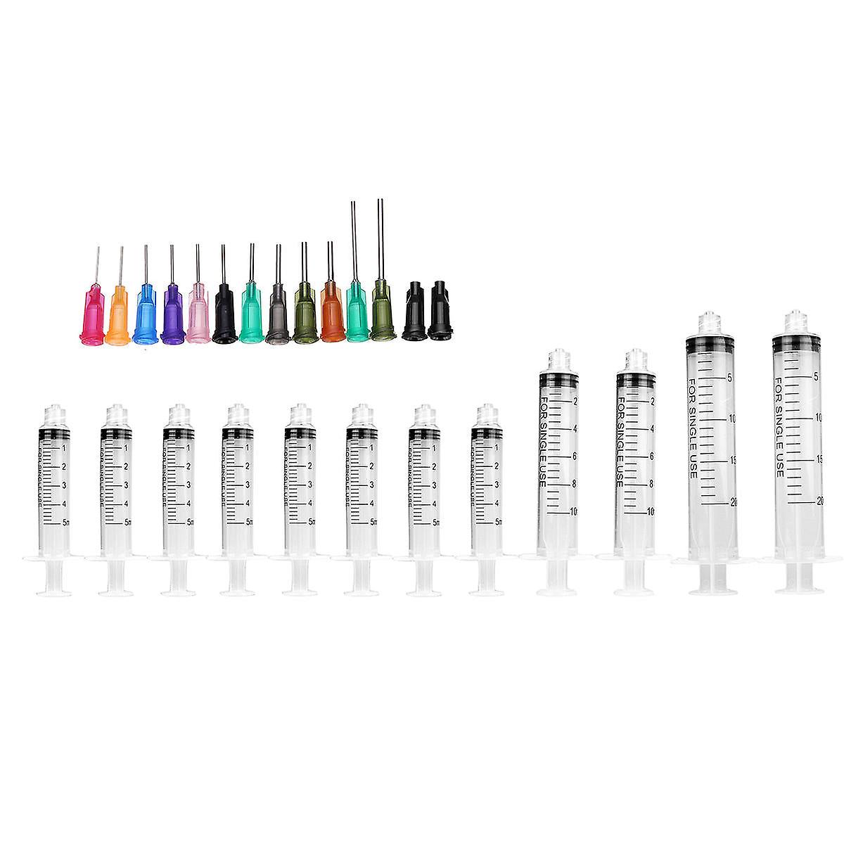 26Pcs/set Dispensing Needle Kits Blunt Tip Syringe Needles Cap For Refilling And Measuring Liquids Industrial Glue Applicator