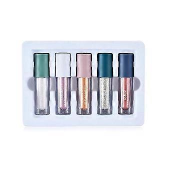5pcs/set Flüssiger Lidschatten Starry Liquid Lidschatten Glitter Lidschatten Make Up Lidschatten Wasserdichter Pigment-Lidschatten Lang anhaltender flüssiger Lidschatten