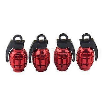 Dww-4pcs Rode Granaatappel Band Ventiel Stuurpen Voor Auto Vrachtwagen Fiets