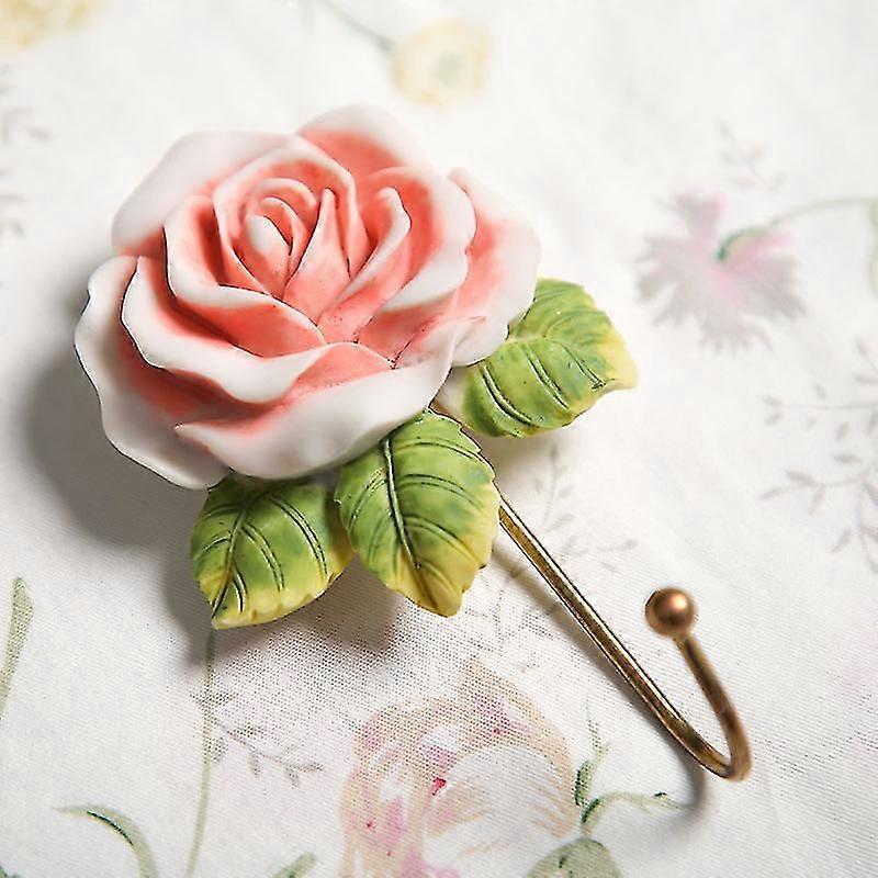 wall Mounted Rose Resin Wall Hook Creative Flower Hook Room Decor