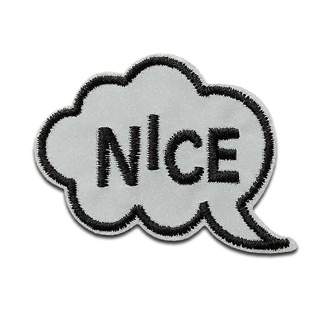 Reflex Speech Bubble Nice - Patch, Iron-on patch, Iron on, Size: 5.1 x 3.6 cm