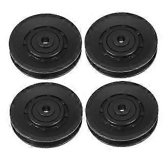 ZWS-4pcs Diameter 90mm Universal Wearproof Abration Bearing Pulley Wheel for Gym Equipment (Black)