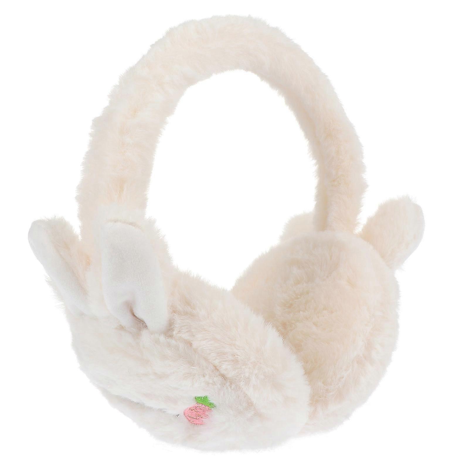 White Winter Ear Warmer for Plush Comfortable Use 1Pcs