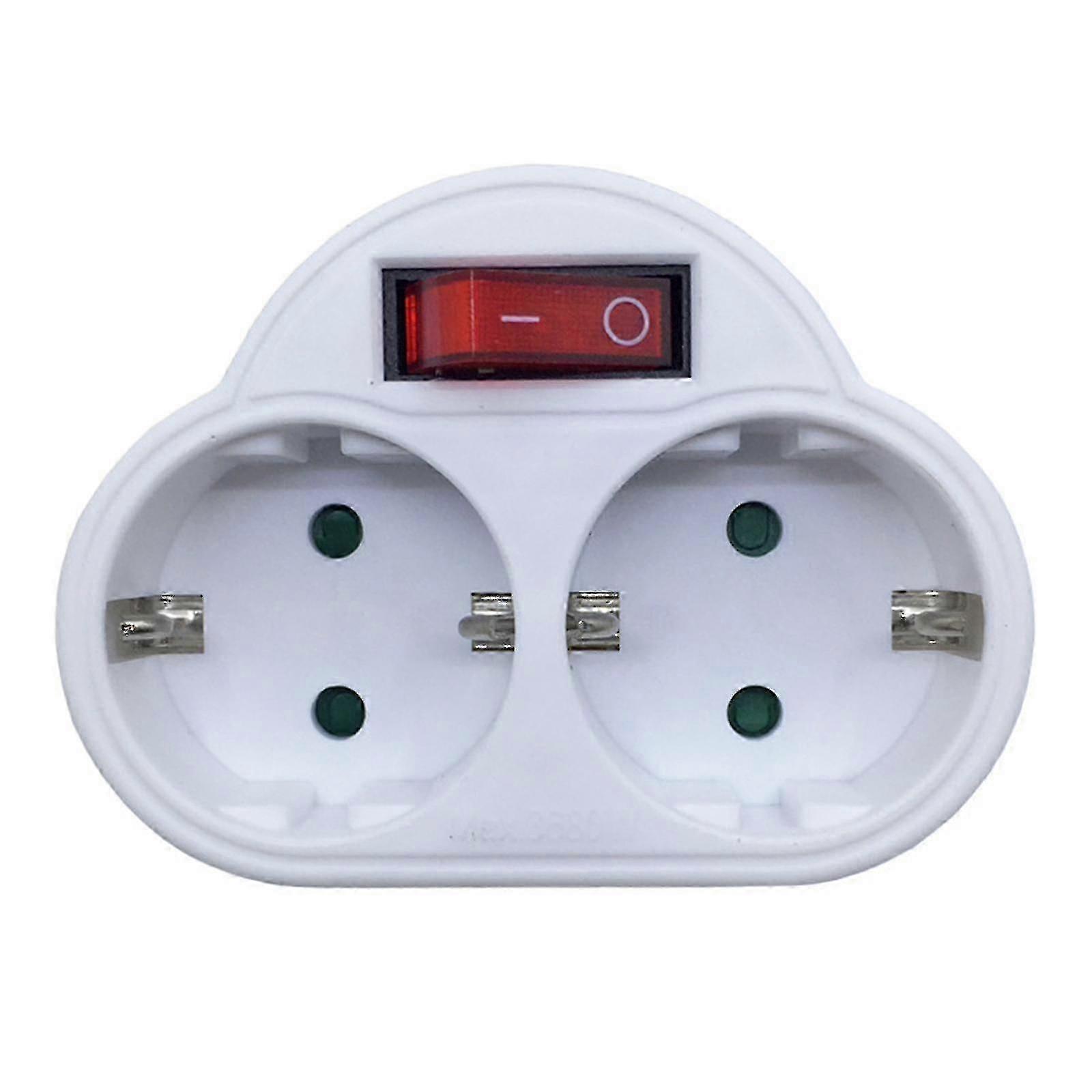 2-slot eu socket schuko socket distributor socket strip plug adapter eu conversion socket -c [MI]