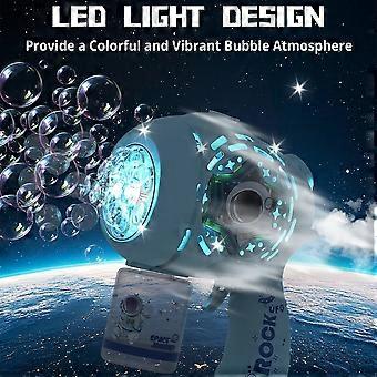 Space Bubble Gun Toy with LED Lights, Automatic Gatling Bubble Machine for Outdoor Play, Birthday Gift for Boys and Girls, Thousands of Bubbles Per Mi