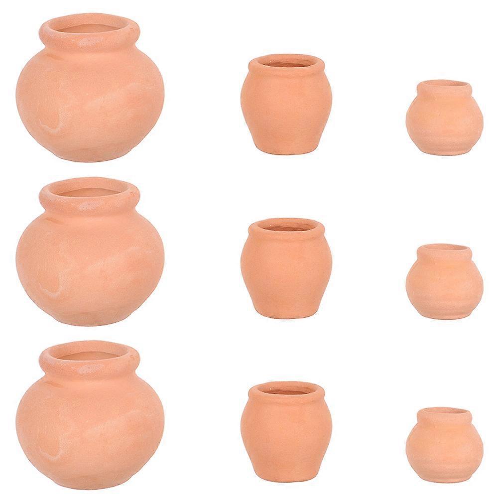 Ceramic Flowerpot Simple Style Nursery Pot For Plants And Objects 9Pcs