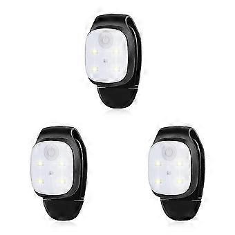 3X Utomhus Nattklämmor Reflekterande USB Uppladdningsbara LED-Lampa Löparutrustning Säkerhetslampa Löpning