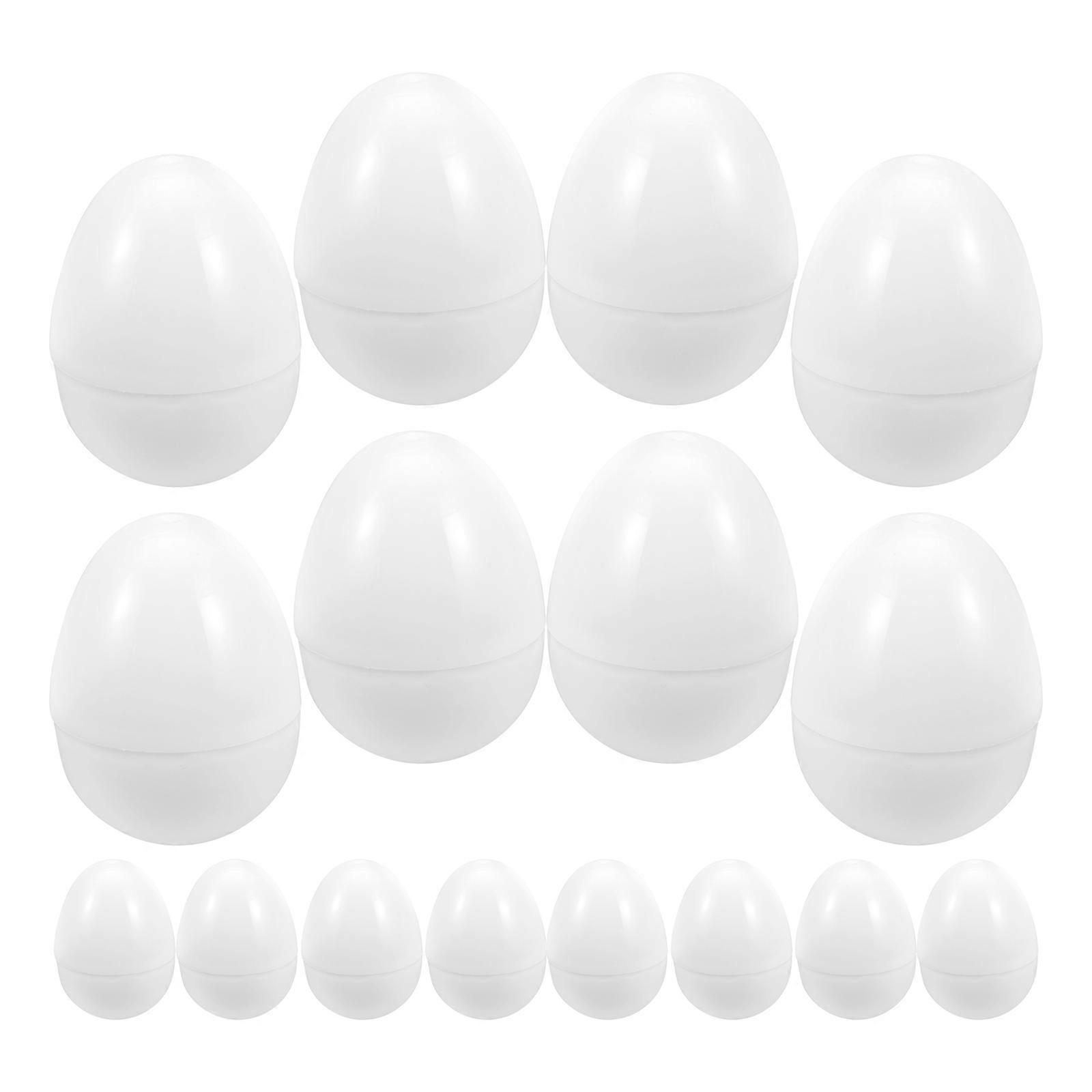 16Pcs Empty Easter Eggs Simulation Eggs Plaything Candy Packaging Box (White)