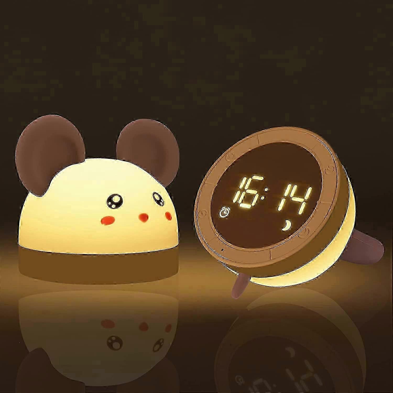 Kids Digital Alarm Clock,with Night Light Timer Countdown Function USB Charging Snooze Alarm Clock