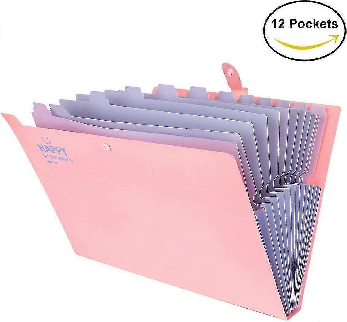 2025 Suitable Expandable Portable Document Folder, A4 Folder, 12 Compartments Handheld Folder