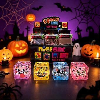 Halloween-Eiswürfel-Quetschspielzeug, langsam aufsteigend, weiches Stressabbau-Spielzeug zum Drücken, ideal für Heimpartys, als Weihnachtsgeschenk für Kinder