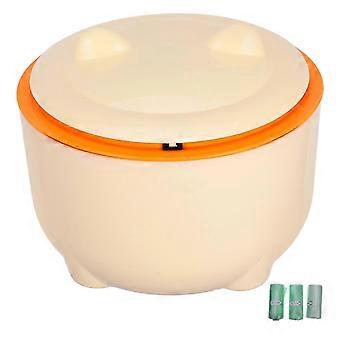 1 Set Sealed Cat Litter Box with Lid 90pcs Bags Odorless Reusable Pet Waste Container