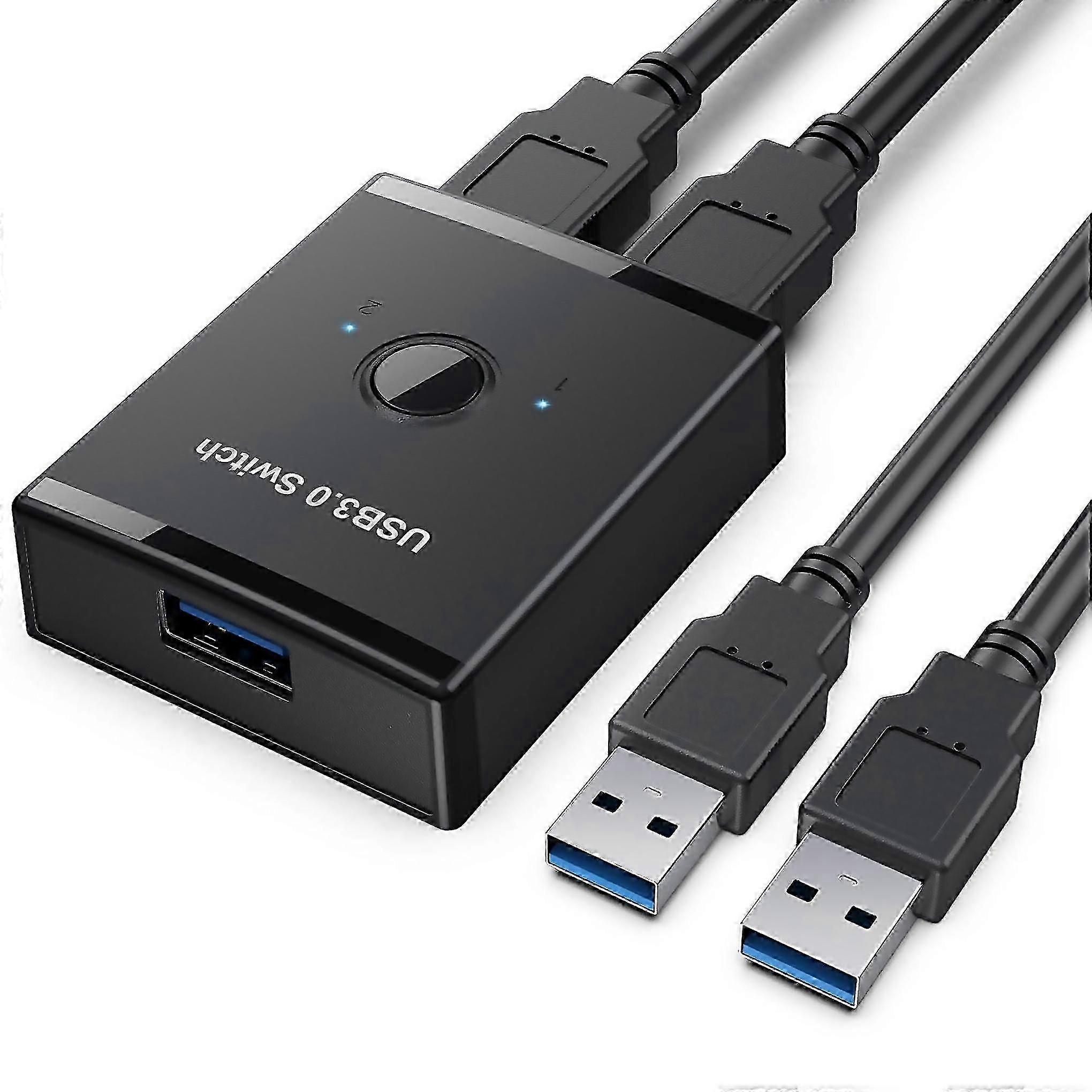 USB 3.0 Bidirectional Switch, 2-in-1 USB Splitter Adapter for Data Transfer
