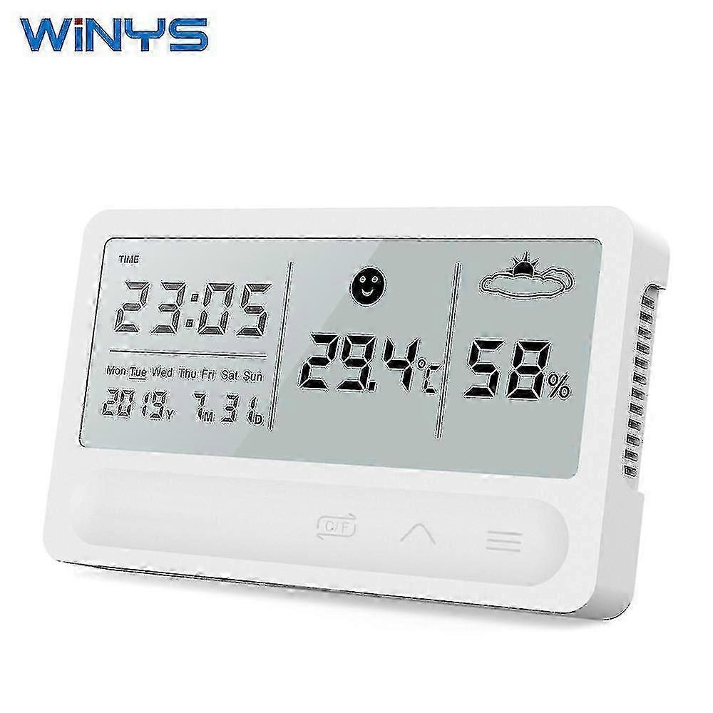 Multifunctional Large Touch Screen Digital Weather Clock, With Indoor Temperature And Humidity Sensor.