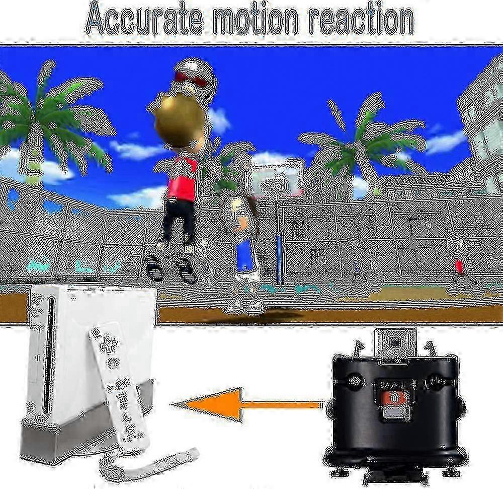 Two Motion Plus adapter sensors and accelerator adaptors compatible with a Wii remote controller.