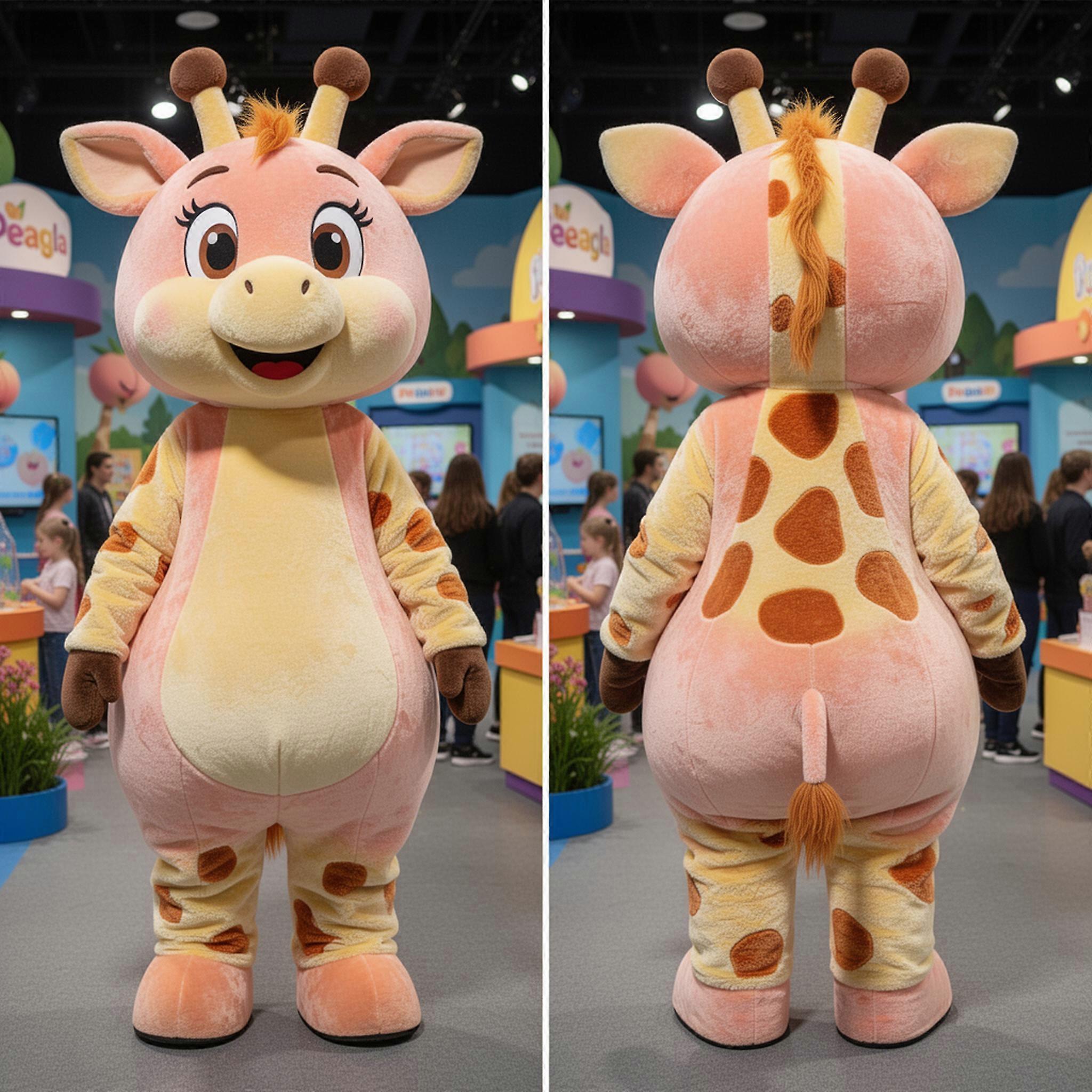 MASTICOT Peach Gold Gentle Giraffe Mascot