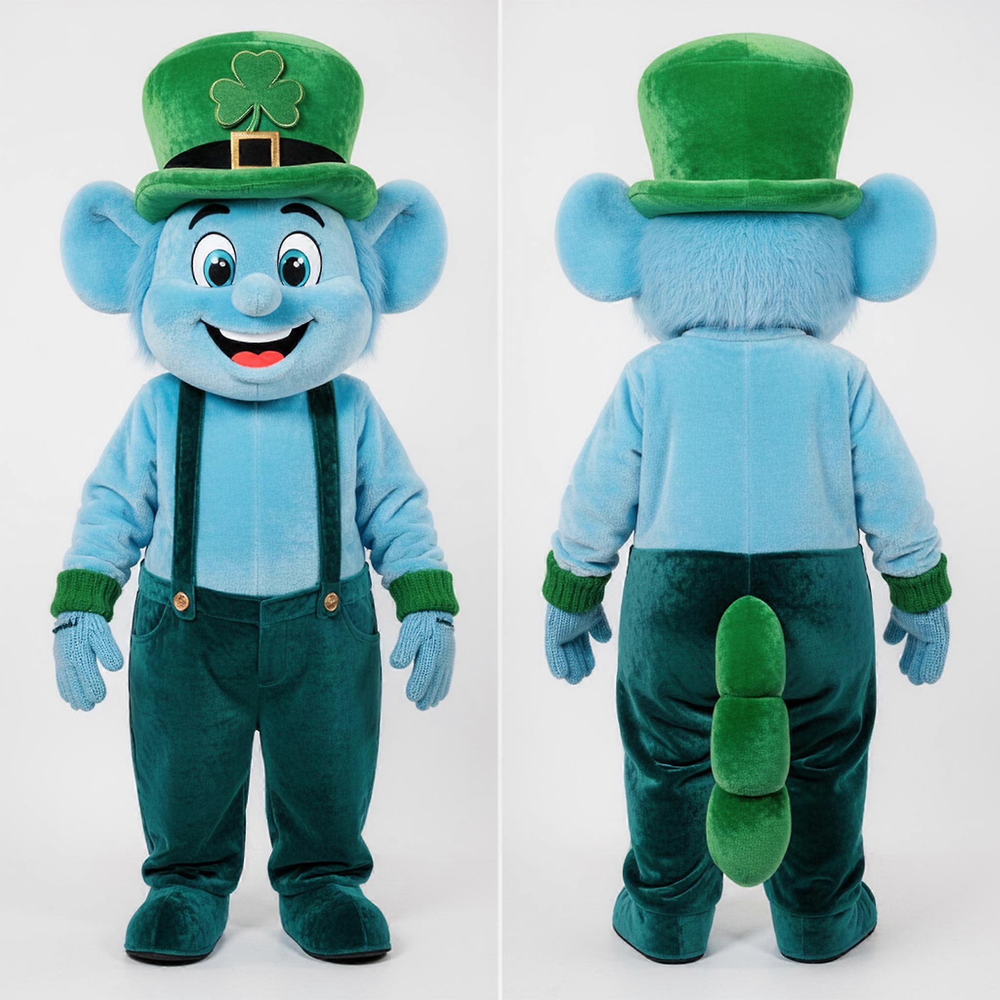 MASTICOT Emerald Green Playful Leprechaun Mascot