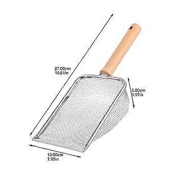 Wooden Handle Stainless Steel Cat Litter Scoop for Gardening Use