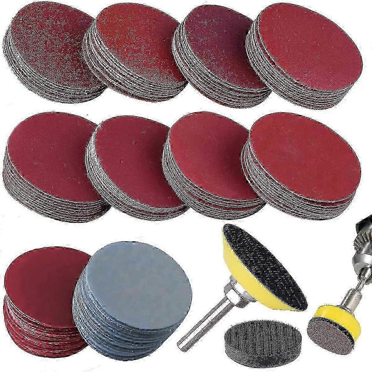 100-Count Sanding Discs Set with Sponge Backing for Precision Sanding