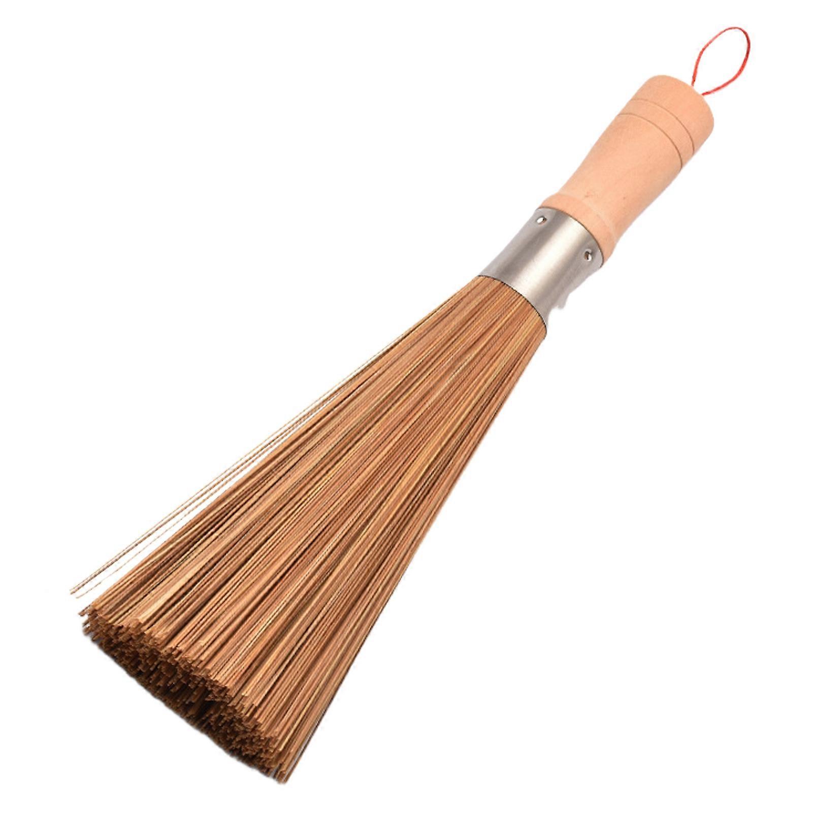 Angled Head Bamboo Pot Brush, Long Handle Design Multifunctional Kitchen Cleaner