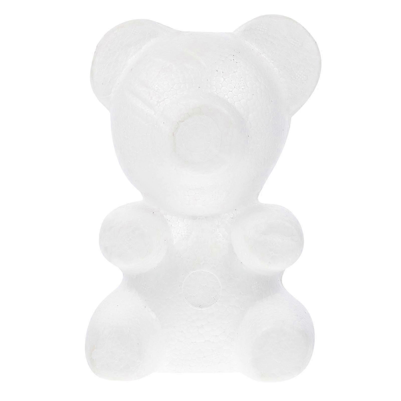 Polystyrene Bear Shape Craft Mold compatible with DIY Flower Arranging 3Pcs White