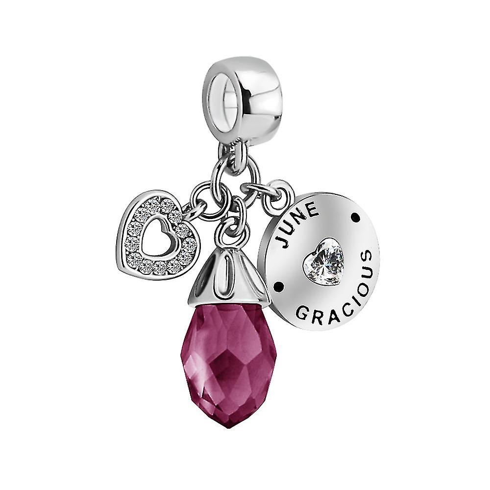 Joulukuun syntymäpäivä sydän rakkaus simuloitu syntymäkivi charmit rannekorut