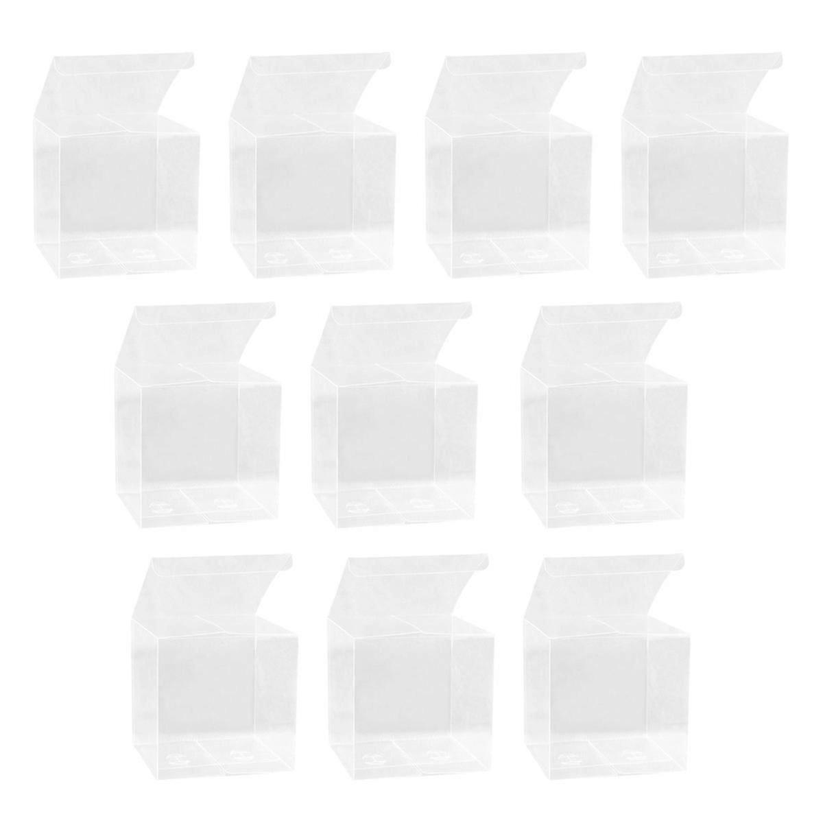10Pcs Transparent Cube PVC Boxes Clear Gift Packaging Storage Boxes