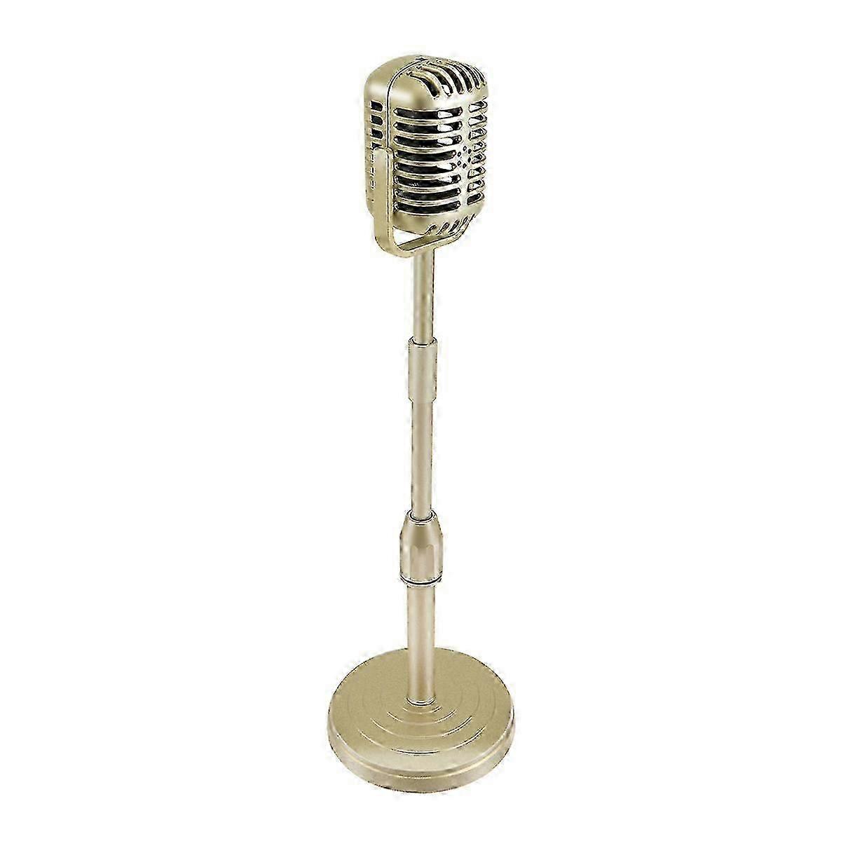 Gold Retro Desk Mic Prop Height Adjustable