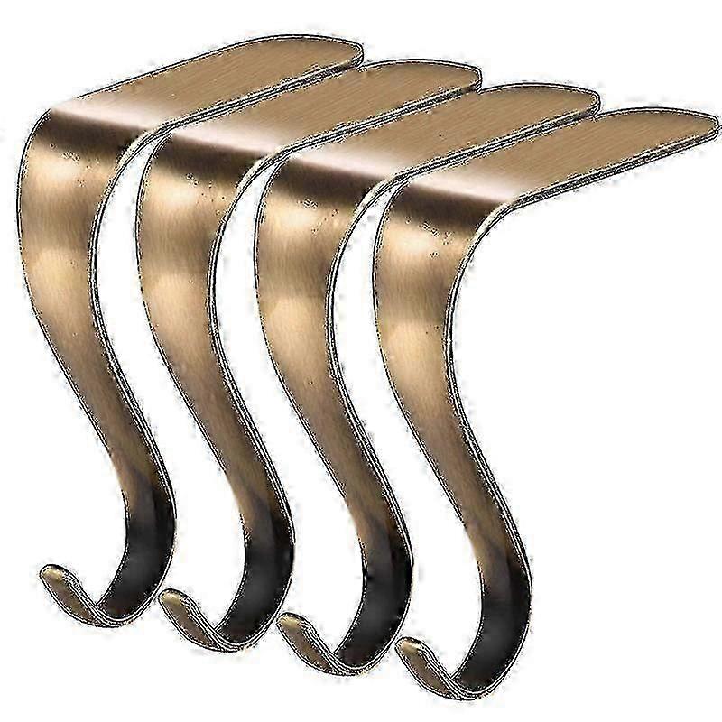 Metal Christmas Stocking Hooks for Fireplace 4 Pack