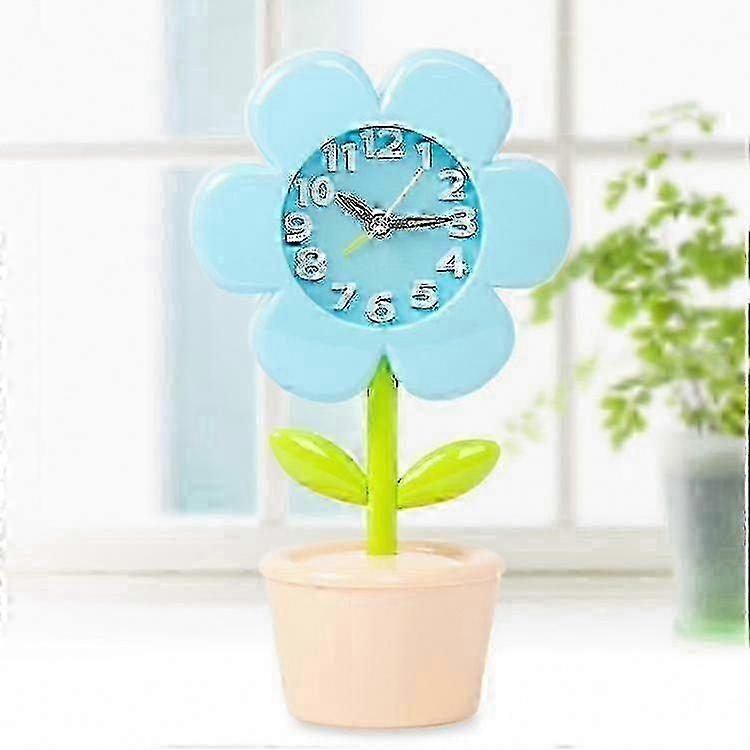 Silent Oval Flower Clock With Mirror Face