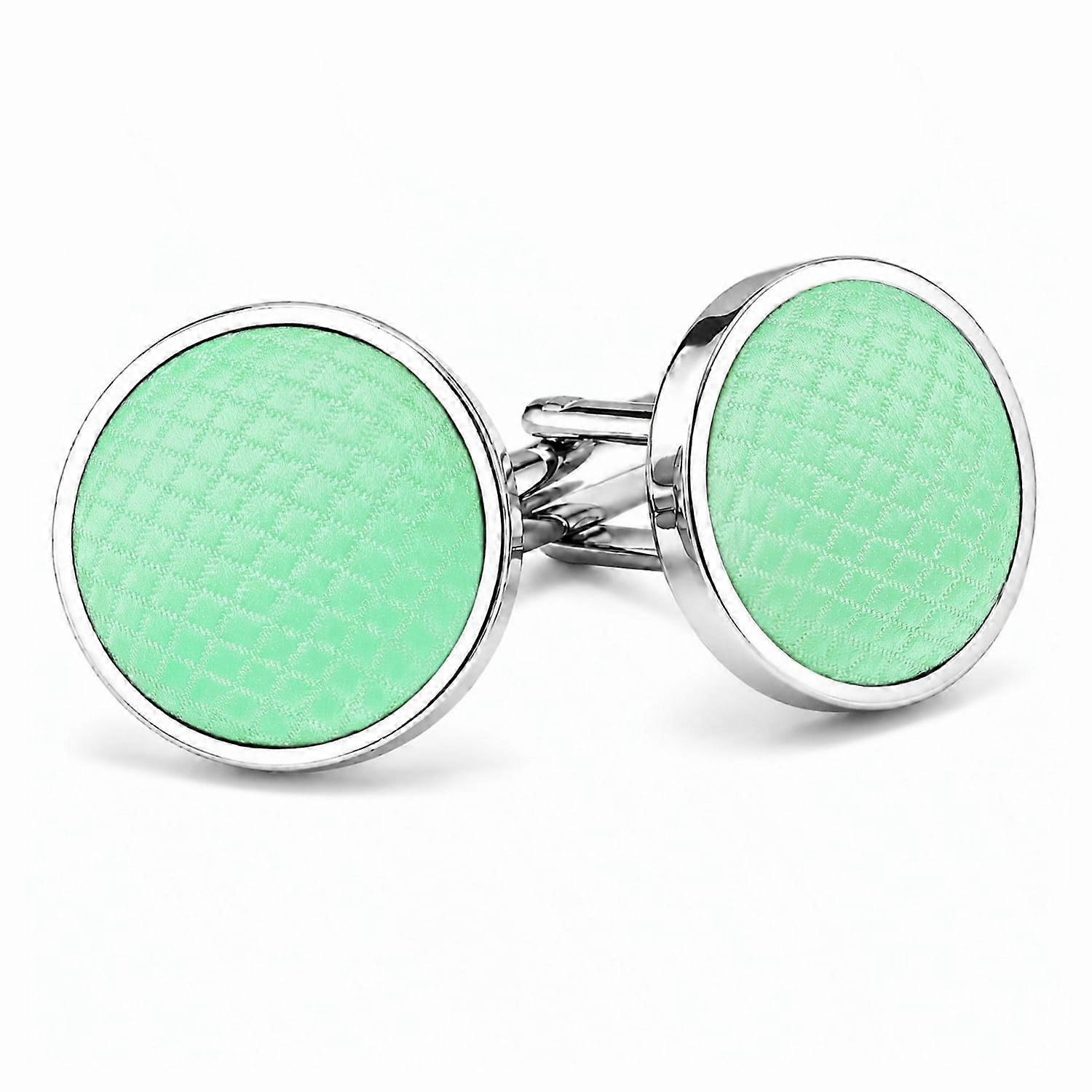 Pastel Green Solid Check Cufflinks
