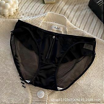Women's Lace Satin Pure Desire Sexy Mid Waist Triangle Underwear