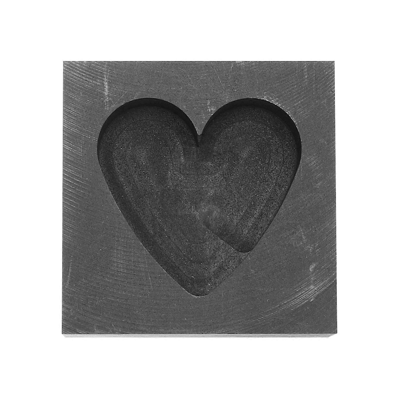Graphite Heart Shape Casting Mold, Metal Melting Tool, 1Pack
