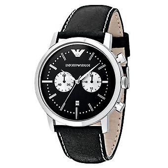 Armani Klassiker Quarz Analog Herren Uhr mit AR0576 Kuhfell Armband