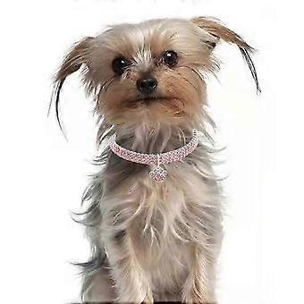 Colar ajustável para animais de estimação com pata de cristal