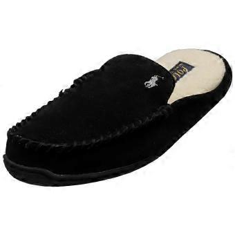 Ralph Lauren Brenan Scuff-ds-slp Mens Slippers in Black Grey