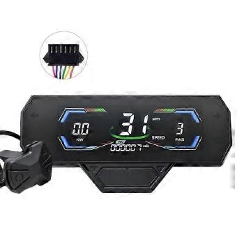 H3C E-Scooter Tachometer LCD-Display 24V/36V/48V/60V/72V UART Typ C Elektrofahrrad LCD Farbanzeige mit Animation SM6PIN-SFYGV